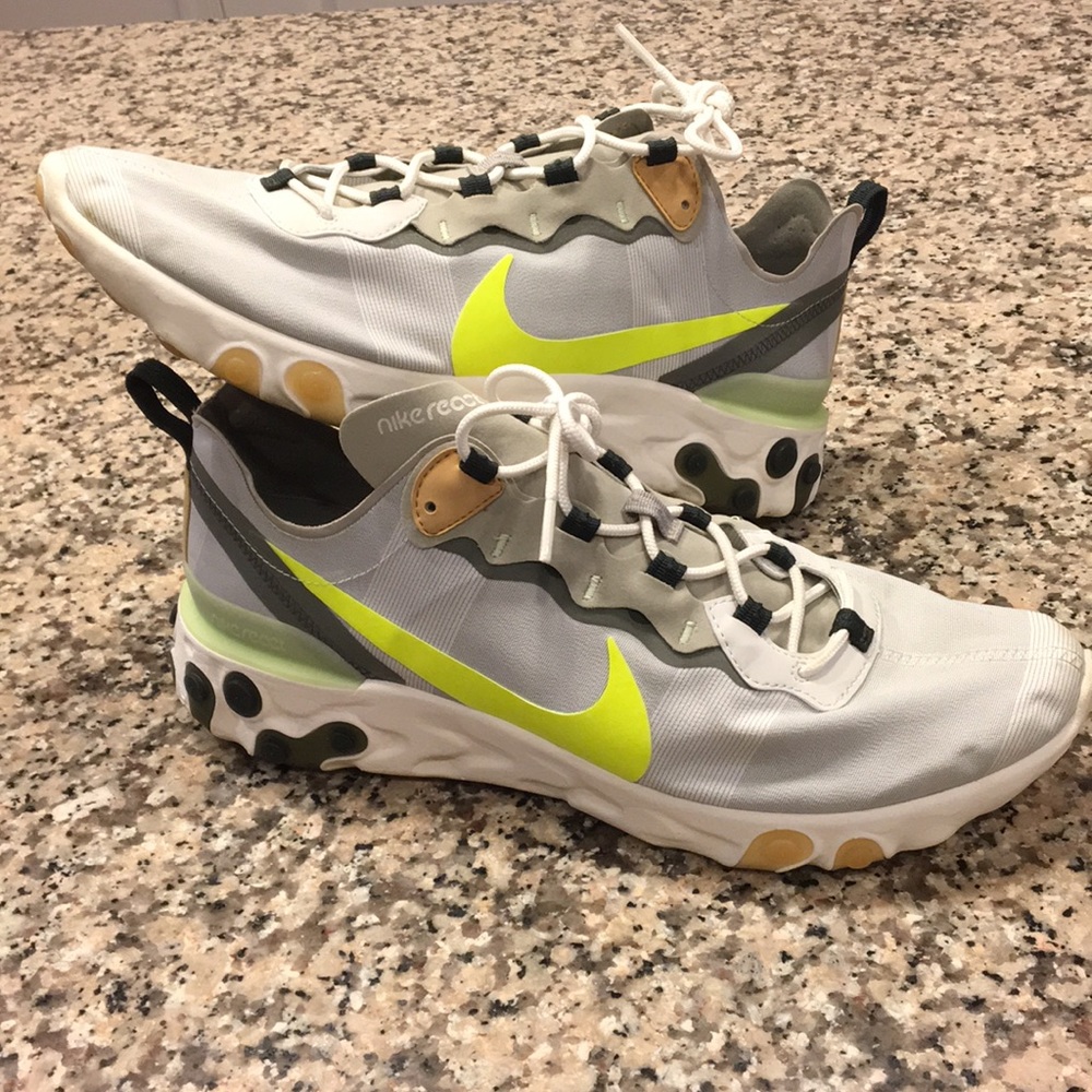 Nike React/ SZ 12.5/ Lime Green w/ Khaki Accents